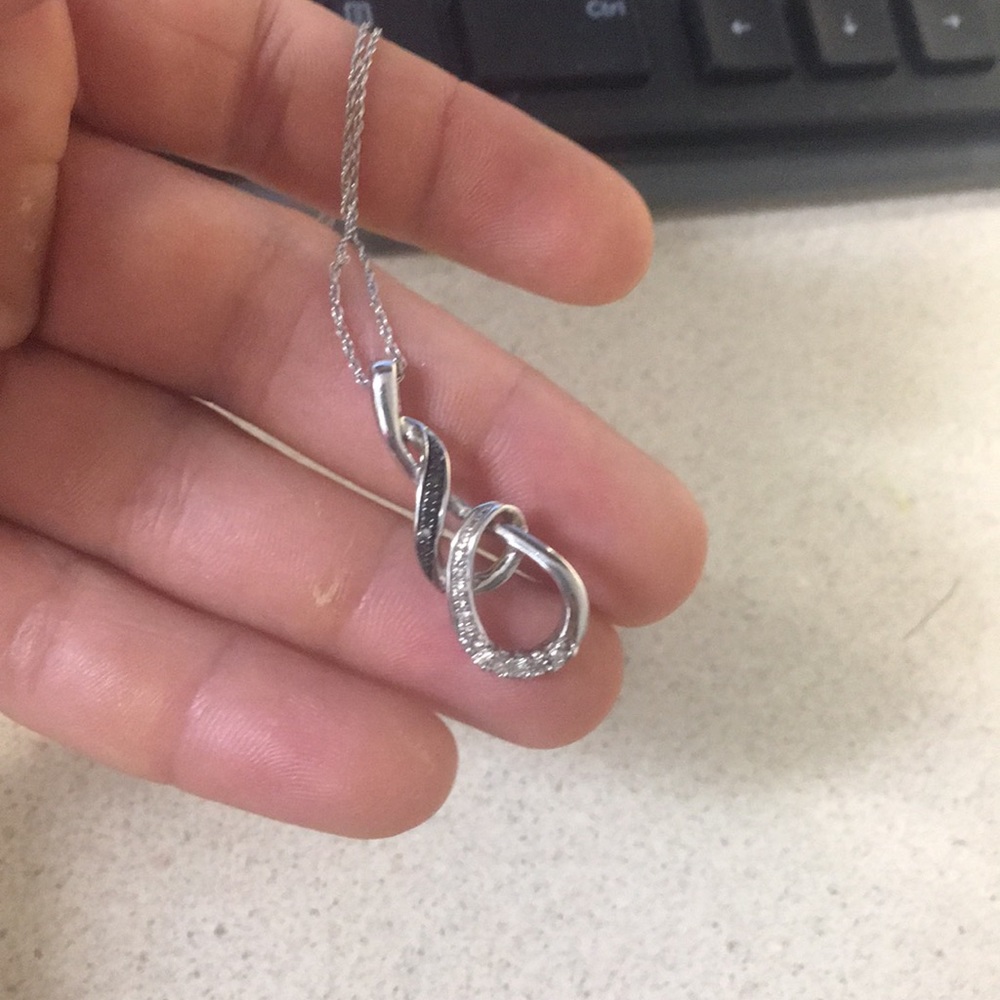 Kay Jeweler’s silver and diamond necklace